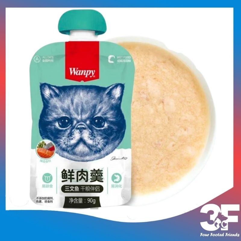 Súp Thưởng Wanpy Nắp Vặn Dễ Bảo Quản Dành Cho Mèo Gói 90g