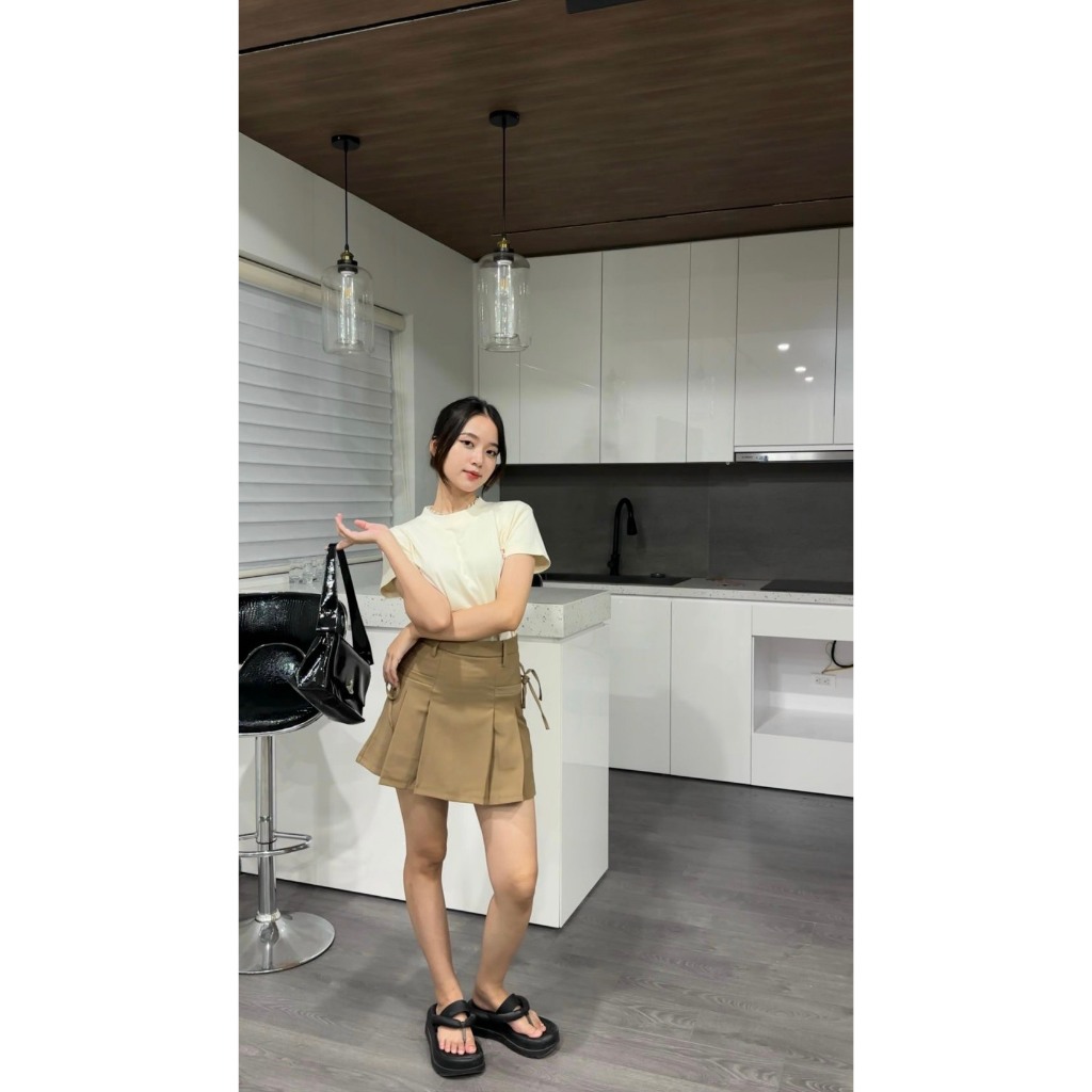 Chân Váy Chữ A Thiết Kế Thắt Nơ Phong Cách Nữ Sinh Thanh Lịch 𝘽𝙮𝘾𝙖𝙢𝙘𝙖𝙢