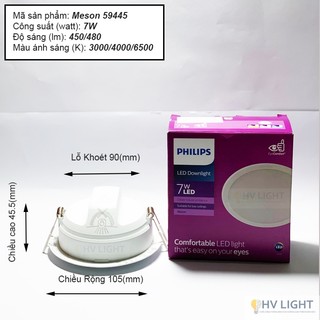 Đèn âm trần Philips Led MESON 59445 7W D90