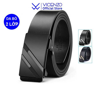  Thắt Lưng Nam VICENZO Da Bò Thật Hai Lớp Cao Cấp Dây Bản Nhỏ Luồn Trong Khóa Có Bảo Hành Lỗi 1 Đổi  1 
