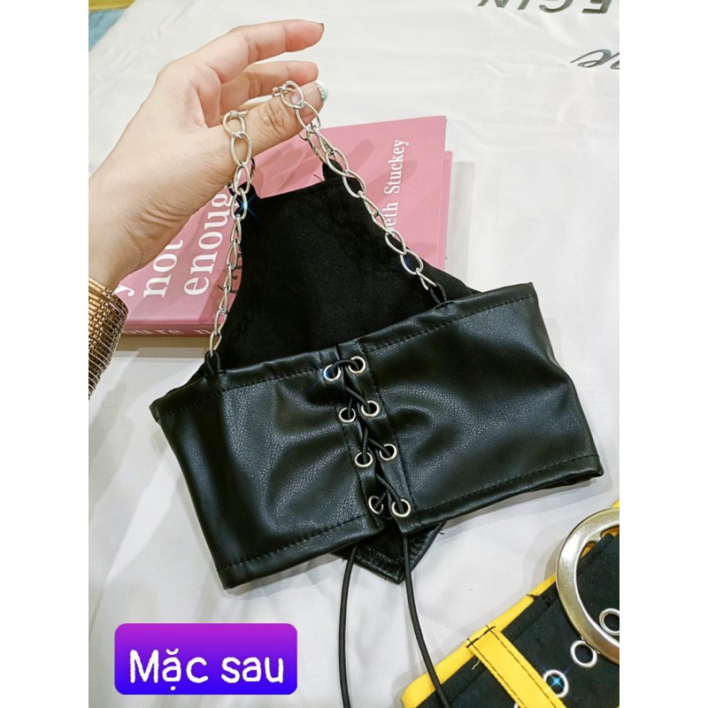 Sét áo cà vạt và quần kaki cho bé gái 7-41kg