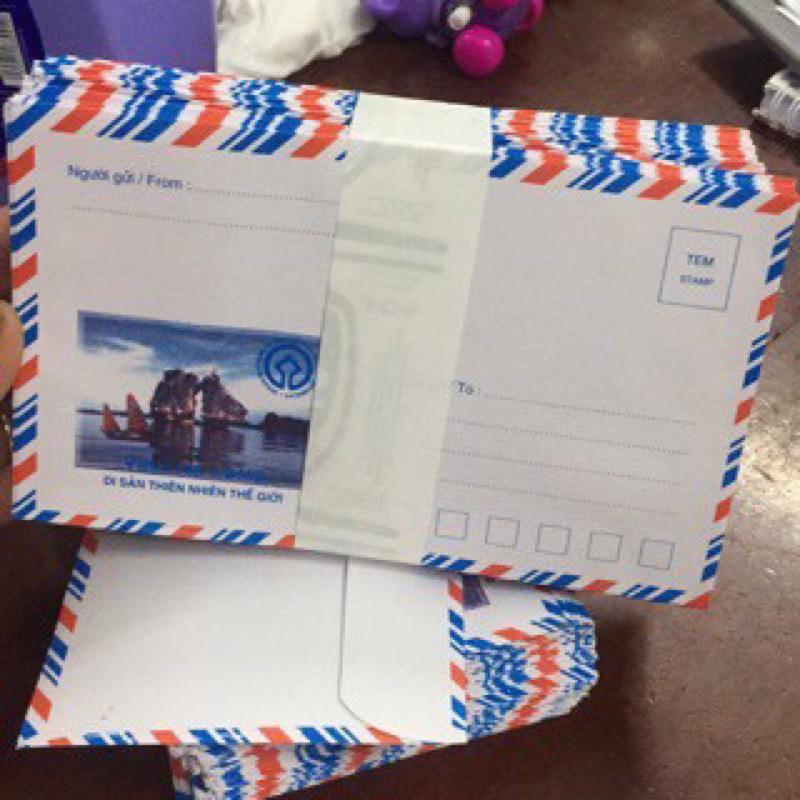 SỈ 10 TẬP=1000 chiếc PHONG BÌ- BÌ THƯ LOẠI DẦY CÓ KEO DÁN PHẢI CÓ NƯỚC