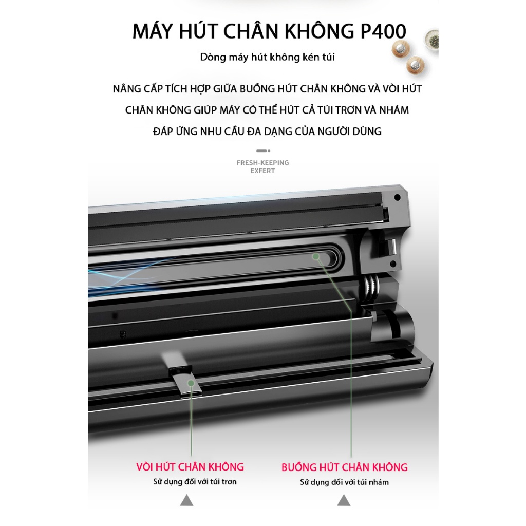 Máy Hút Chân Không Kinh Doanh P400 Không Kén Túi Hút Cực Khỏe