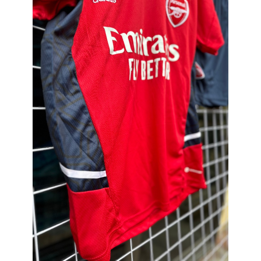 Set bộ quần áo thể thao bóng đá nam nữ vải thái clb Arsenal tập luyện 2022 áo đỏ quần xanh than có túi