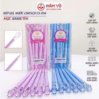[CS956] HỘP 12 Cây Viết Gel / Bút Gel Nước Hình Kim Cương Chosch CS 956 Ngòi Kim 0.5mm, Mực Đậm Viết Êm (Mực Xanh ,Tím )