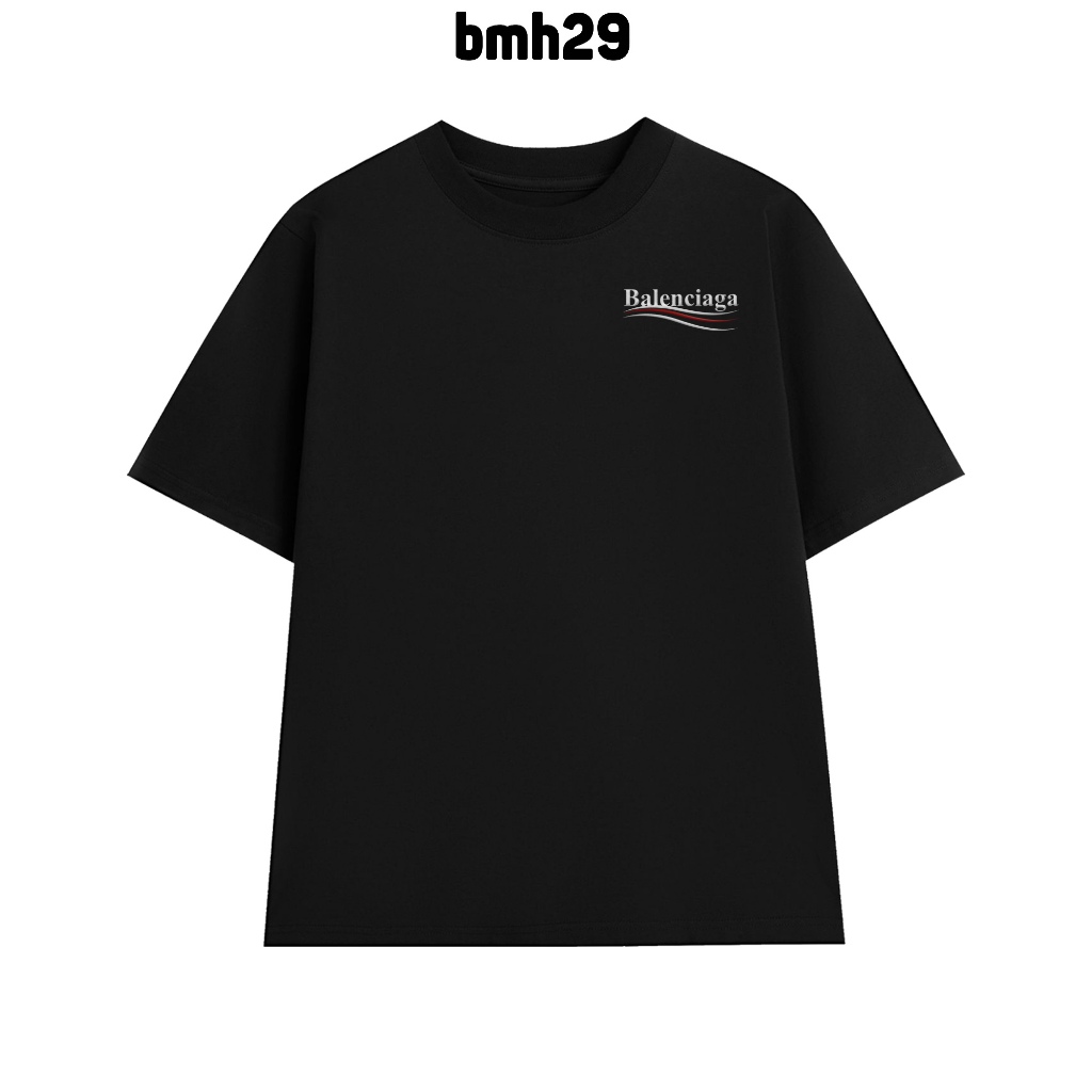 Áo Thun 230GSM Balenciaga In Thêu Form Tay Lỡ Đen I Oversized Fit