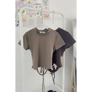 Áo thun croptop hở lưng cột dây
