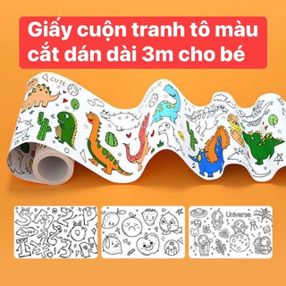 (HCM) - Tranh Decal Tập Tô Màu Dán Tường 3M cho bé, có thể cắt hình có sẵn keo dán dễ gỡ không bong sơn