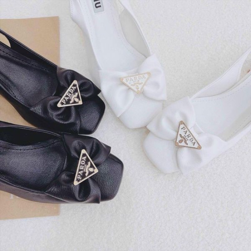 Bán Sỉ - Dép sandal cao gót mũi vuông Nơ Ra Đà gót vuông 6cm