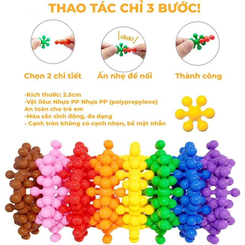 Bộ lắp ghép 3d hình hoa mai nhiều màu sắc cho bé, đồ chơi trí tuệ cho bé