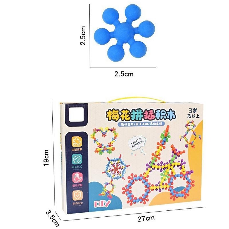 Bộ lắp ghép 3d hình hoa mai nhiều màu sắc cho bé, đồ chơi trí tuệ cho bé