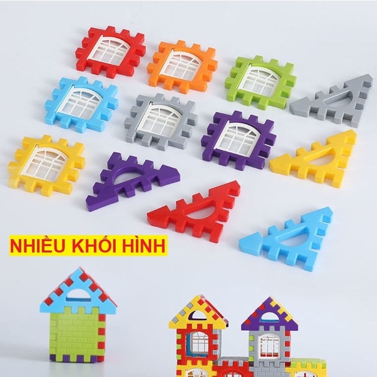 Đồ chơi lắp ghép mô hình nhà 3d, miếng ghép 3d cho bé 150 chi tiết