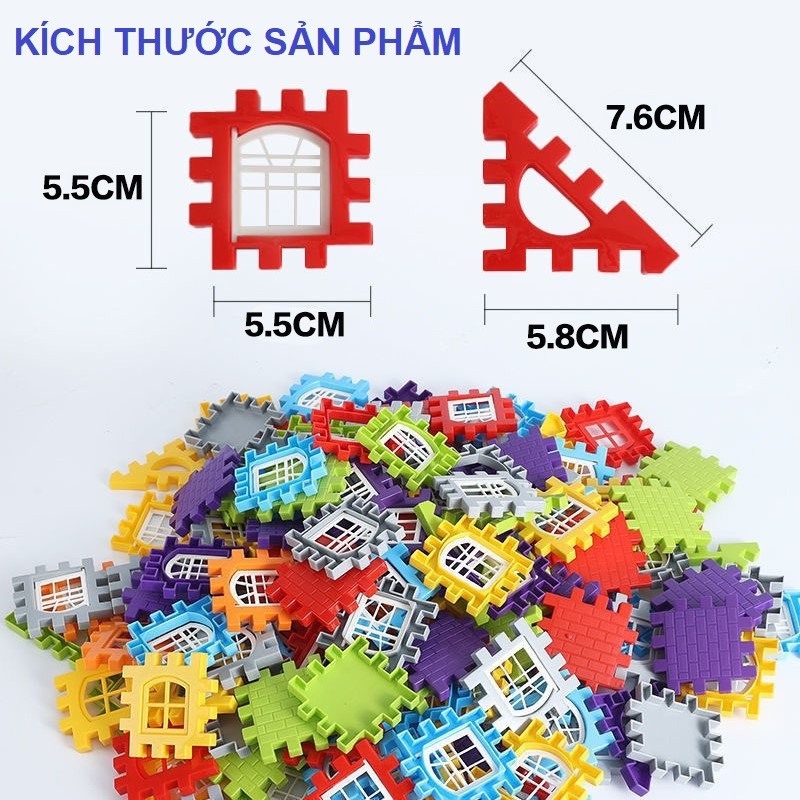 Đồ chơi lắp ghép mô hình nhà 3d, miếng ghép 3d cho bé 150 chi tiết