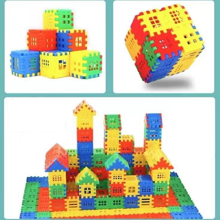 Đồ chơi lắp ghép mô hình nhà 3d, miếng ghép 3d cho bé 150 chi tiết