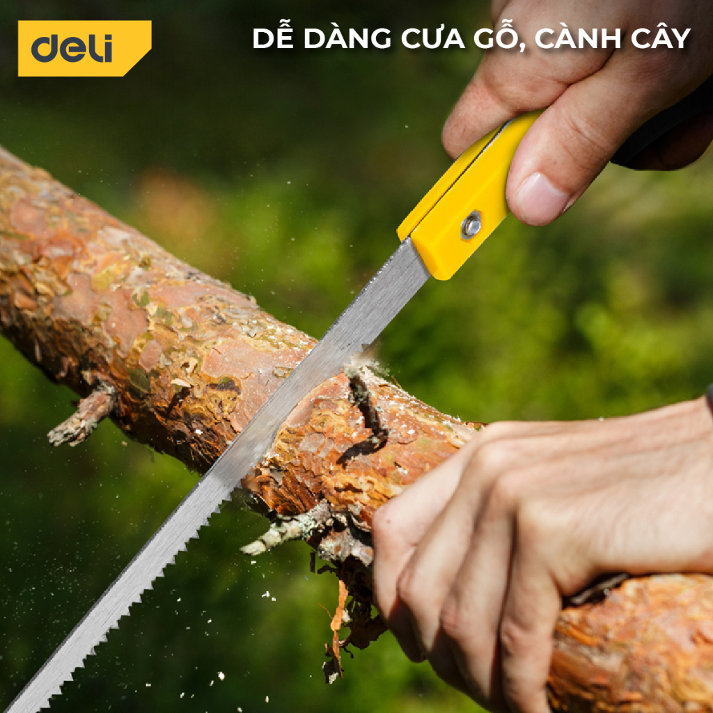 Cưa Cầm Tay Deli Cưa Gỗ, Ống Nhựa, Cắt Cành Cây