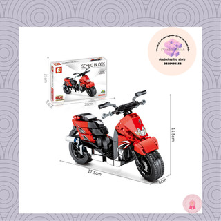 Đồ chơi lắp ráp mô hình xe moto Harley Davidson Ducati Yamaha Kawasaki Ninja BMW R1200GS sembo 701109