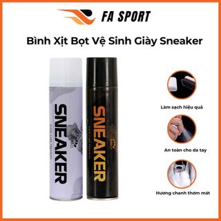 Chai xịt tạo bọt vệ sinh giày cao cấp sneaker, bình xịt bọt tuyết giặt khô giày
