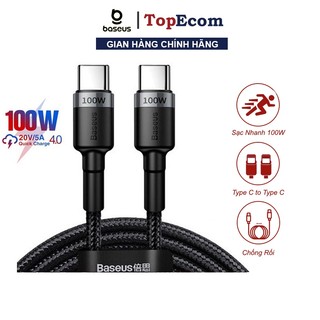 Cáp Sạc Nhanh Cafule 100W Dài 2M, Quick Charge 3.0 Kết Nối Type-C To Type-C Cho Điện Thoại Samsung S9