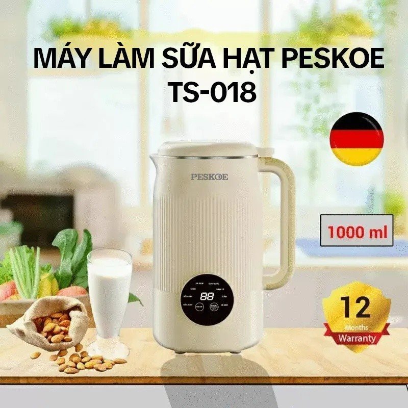 Máy xay sữa hạt đa năng, vừa nấu vừa xay, bảo hành 12 tháng