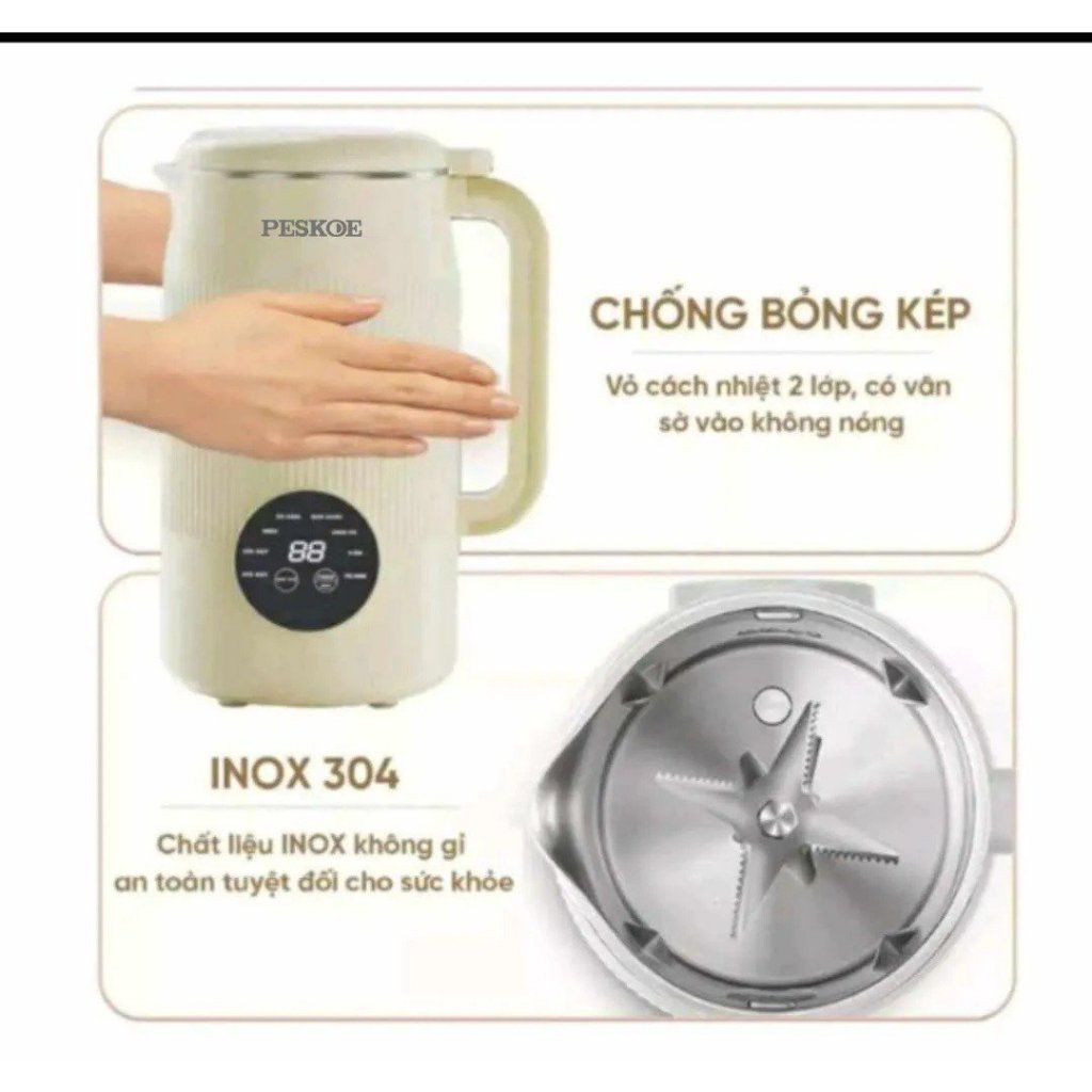 Máy xay sữa hạt đa năng, vừa nấu vừa xay, bảo hành 12 tháng