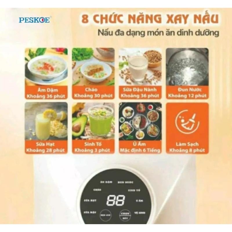 Máy xay sữa hạt đa năng, vừa nấu vừa xay, bảo hành 12 tháng