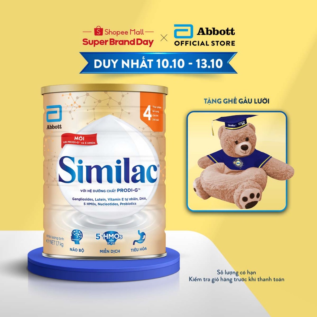 Sữa bột Similac 4 1.7kg/lon Dinh Dưỡng 5G Mới