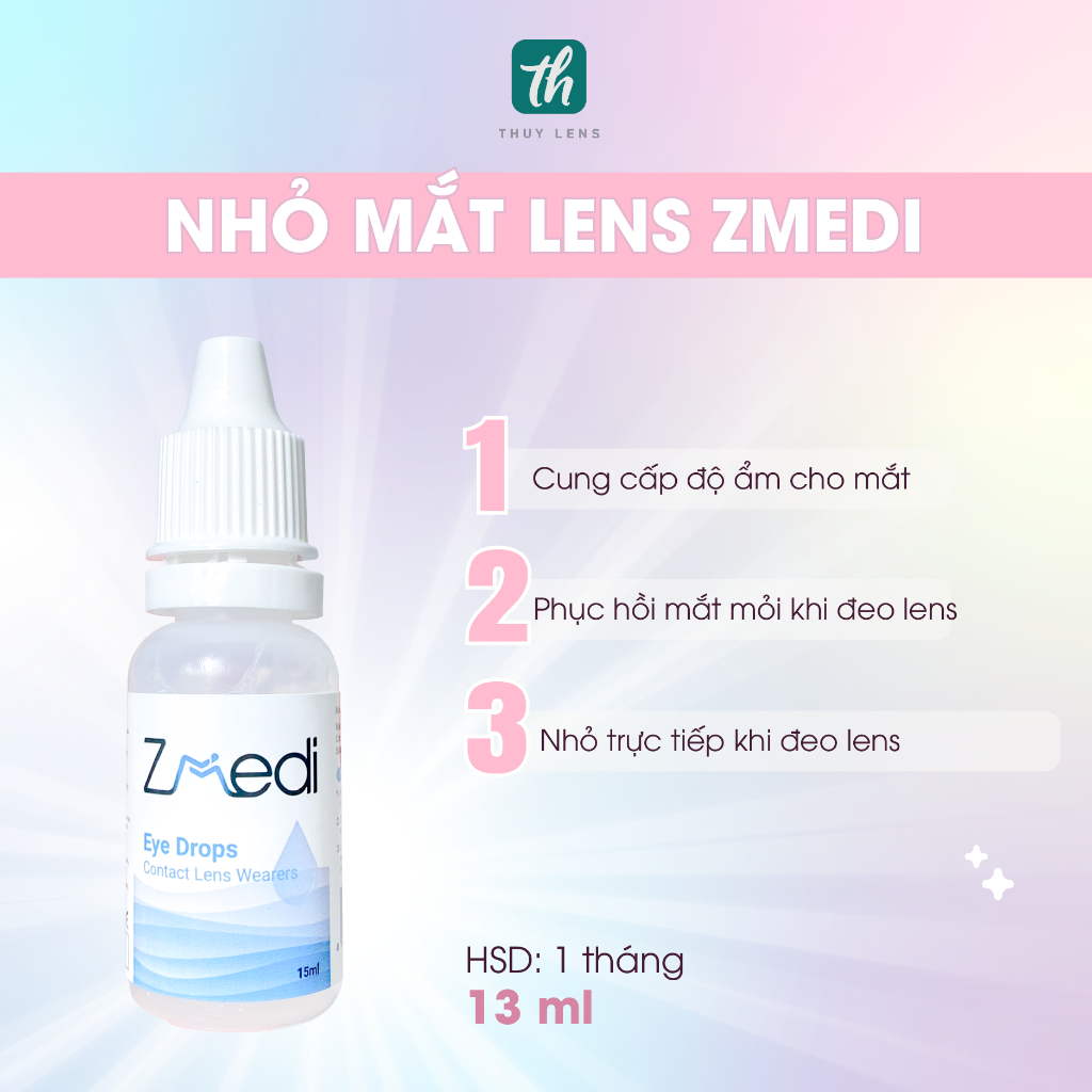 Nước nhỏ mắt giữ ẩm lens Zmedi THÚY LENS cho kính áp tròng 15ml