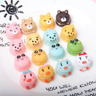 Charm bánh macaron thú mini trang trí mô hình