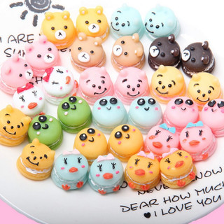 Charm bánh macaron thú mini trang trí mô hình