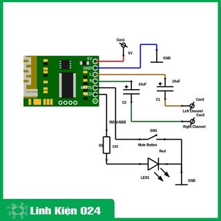 Module giải mã âm thanh MP3 3.7V bluetooth 4.0