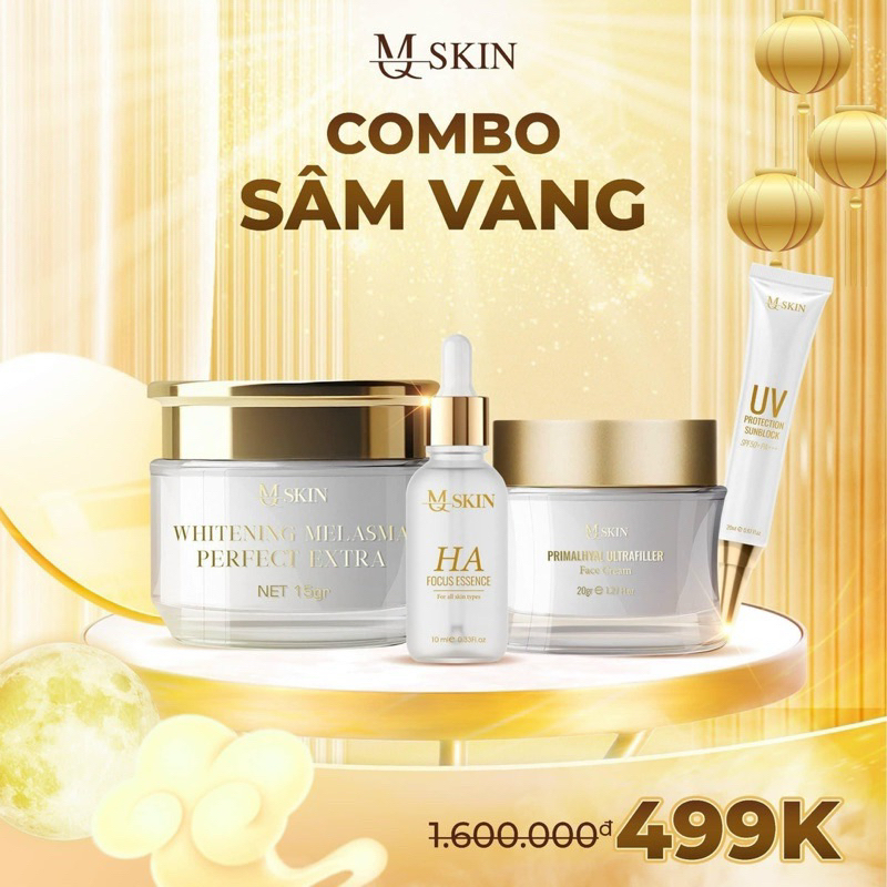 Combo 4 Món SÂM VÀNG Kem Cao Nám + Kem Sâm+ Serum+  Kem Chống Nắng+ Sâm Vàng  - Dưỡng Trắng Làm Đều Màu Da