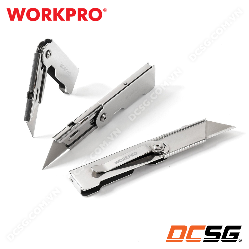 Dao rọc giấy loại gấp thép không gỉ Workpro WP211001 | DCSG