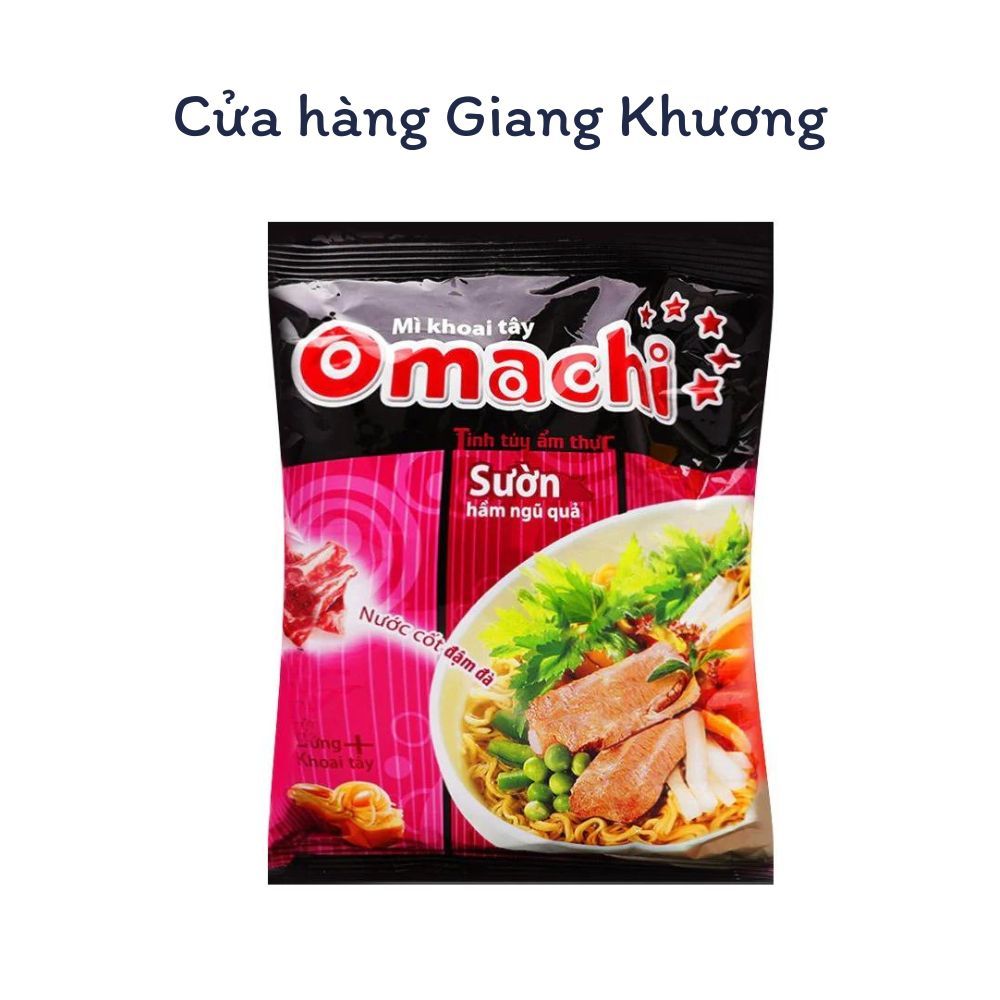 Mì Tôm Omachi Nước Cốt Sườn Hầm-Bò Hầm Gói 80g