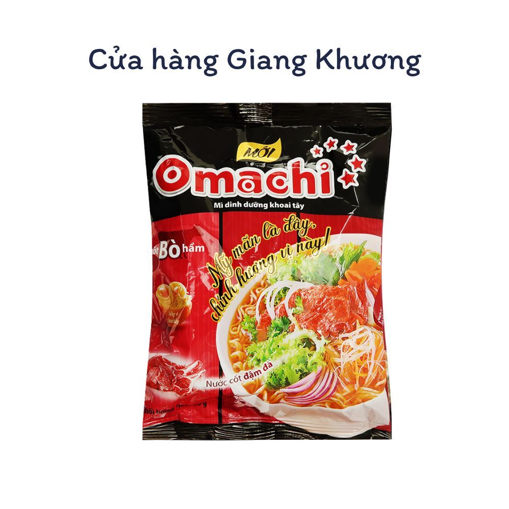 Mì Tôm Omachi Nước Cốt Sườn Hầm-Bò Hầm Gói 80g