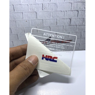 Tem UV HRC caution nền trong chữ trắng chuẩn nét