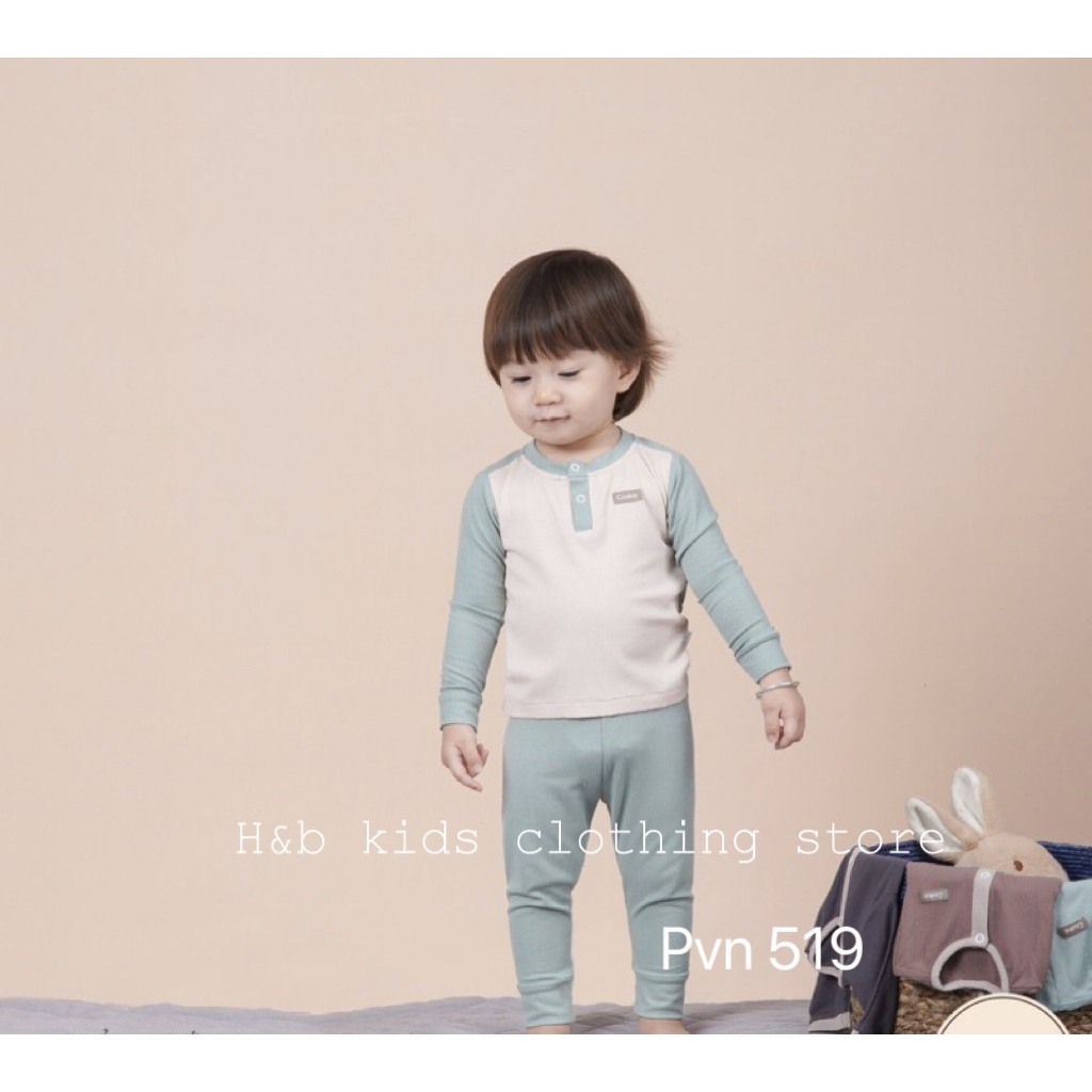 Bộ dài tay len tăm đích cúc phối màu cho bé 6-18kg Namkidshop