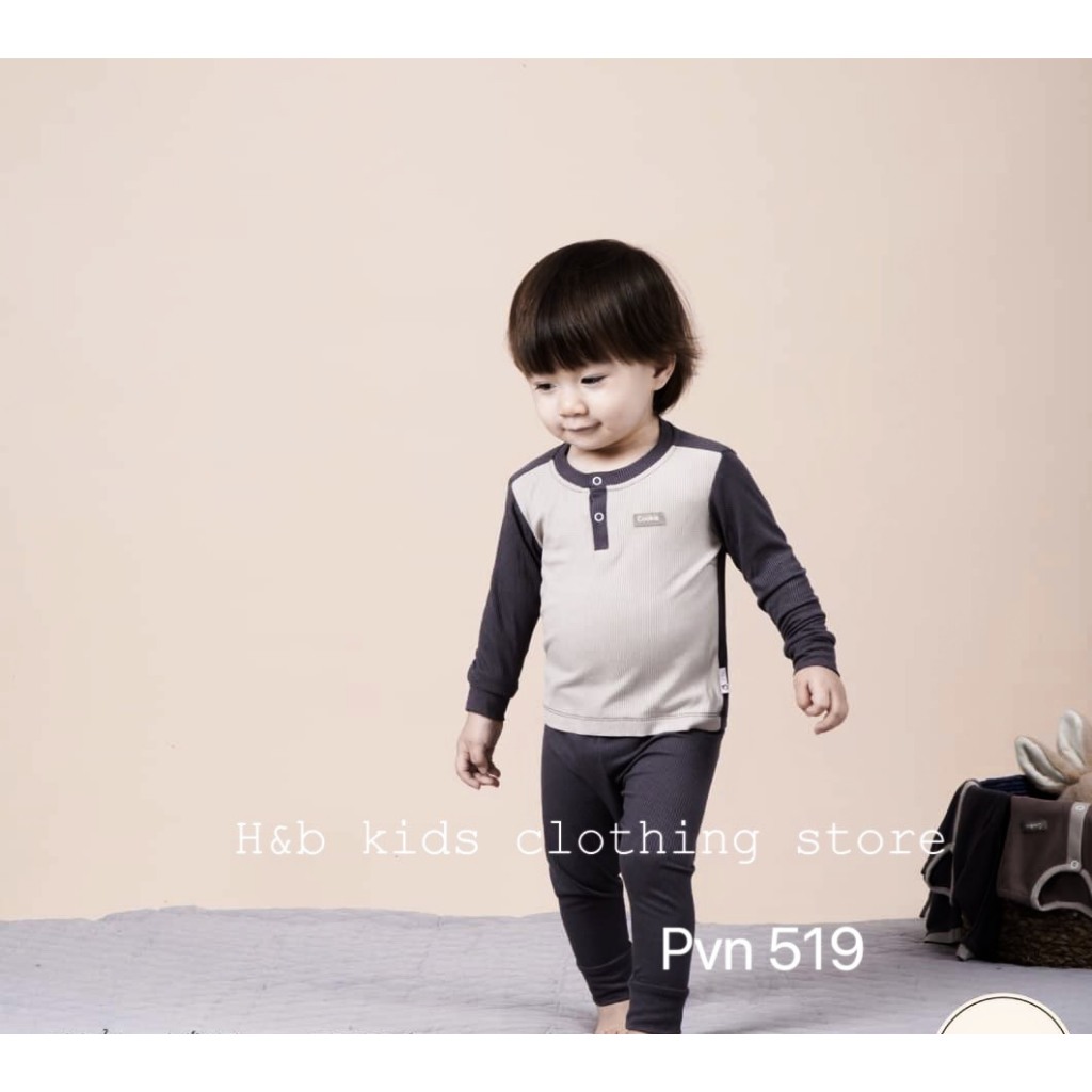 Bộ dài tay len tăm đích cúc phối màu cho bé 6-18kg Namkidshop