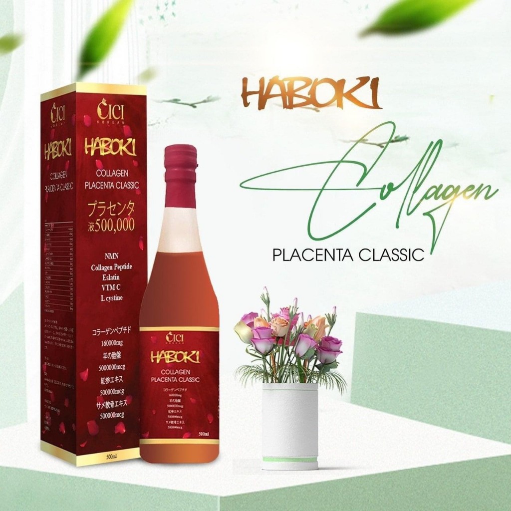Nước uống Collagen Haboki  giữ dáng cải thiện nếp nhăn chống lão hóa Chai 500ml