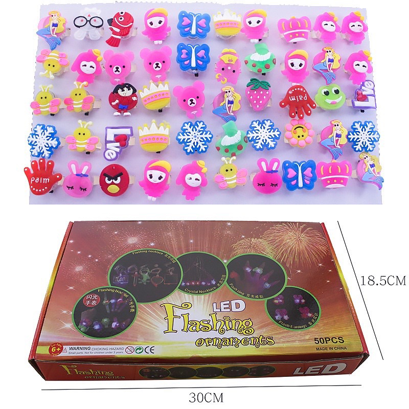 Nhẫn phát sáng nhiều mẫu, đồ chơi phụ kiện cho bé