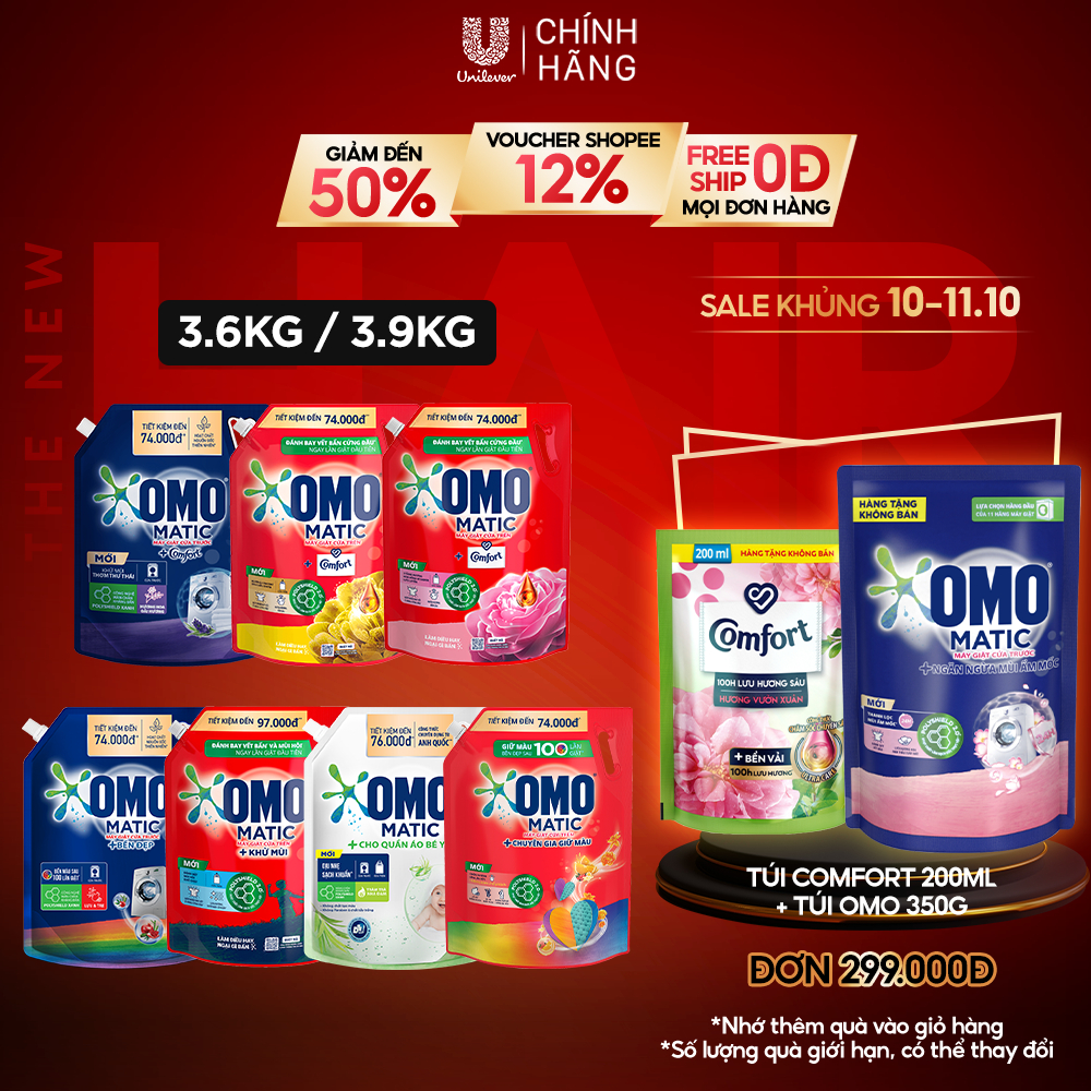 Túi nước giặt OMO Matic 3,6kg/ 3,9Kg