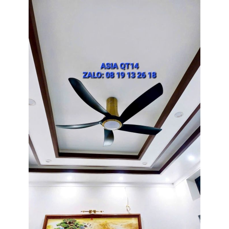 Quạt trần ASIA QT14, 5 cánh, có đèn Led, động cơ DC Cao Cấp, bảo hành chính hãng 2 năm