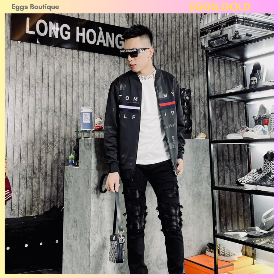 Áo khoác bomber nam nữ hoạ tiết T.O.M đẹp, chất nỉ hoạ tiết chữ thêu mẫu hot năm nay