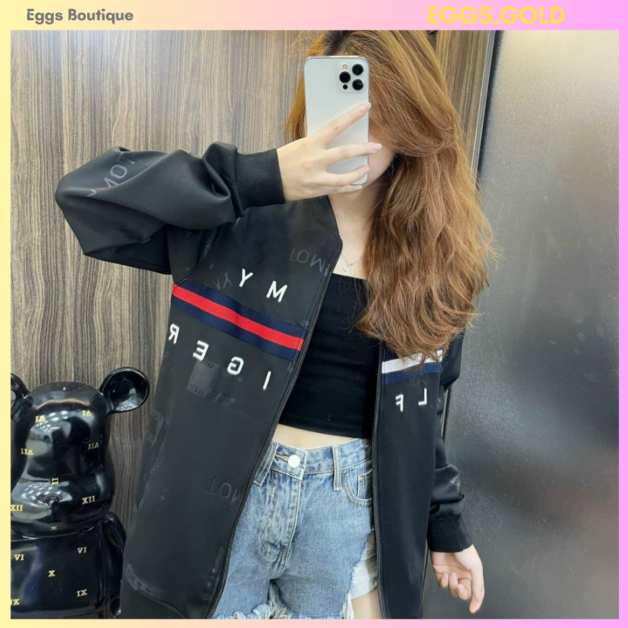 Áo khoác bomber nam nữ hoạ tiết T.O.M đẹp, chất nỉ hoạ tiết chữ thêu mẫu hot năm nay