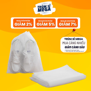 Túi đựng giày đa năng có dây rút màu trắng