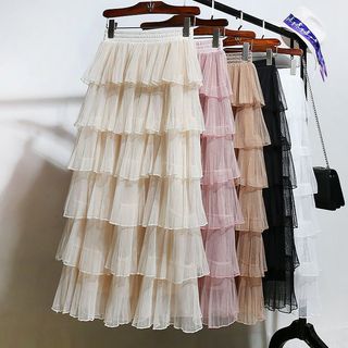 Chân váy dài 6 tầng dáng dài Quảng Châu - đầm nữ dáng dài