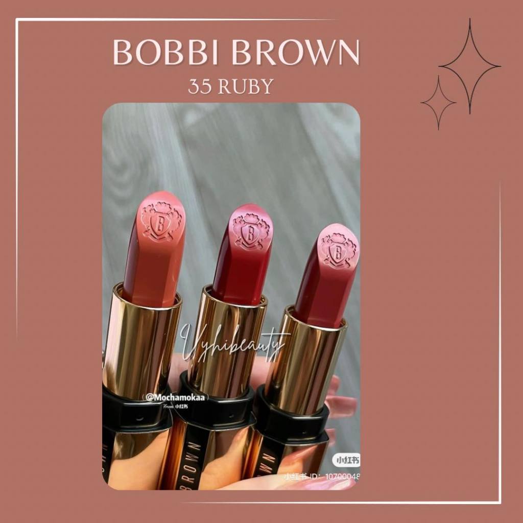 Son thỏi Bobbi Brown Luxe vỏ vàng khắc logo đầu son 3.5g