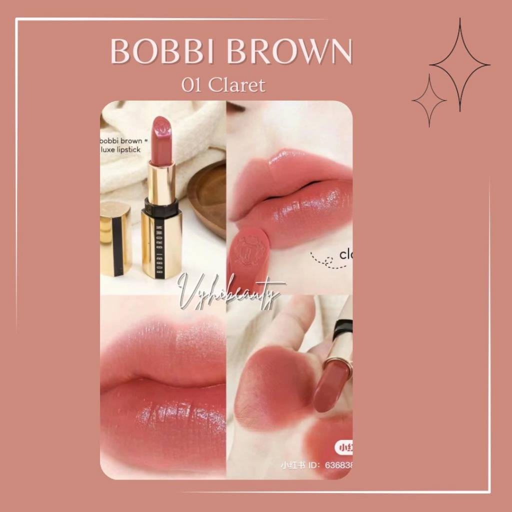 Son thỏi Bobbi Brown Luxe vỏ vàng khắc logo đầu son 3.5g