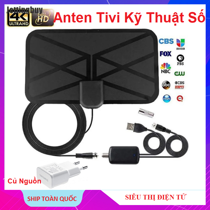 ĂngTen Tivi Kỹ Thuật Số 4K 1080P, AnTen DVB-T2 Trong Nhà, Xem Truyền Hình Miễn Phí, Hình Ảnh, Siêu Nét - Bảo Hành 12TH