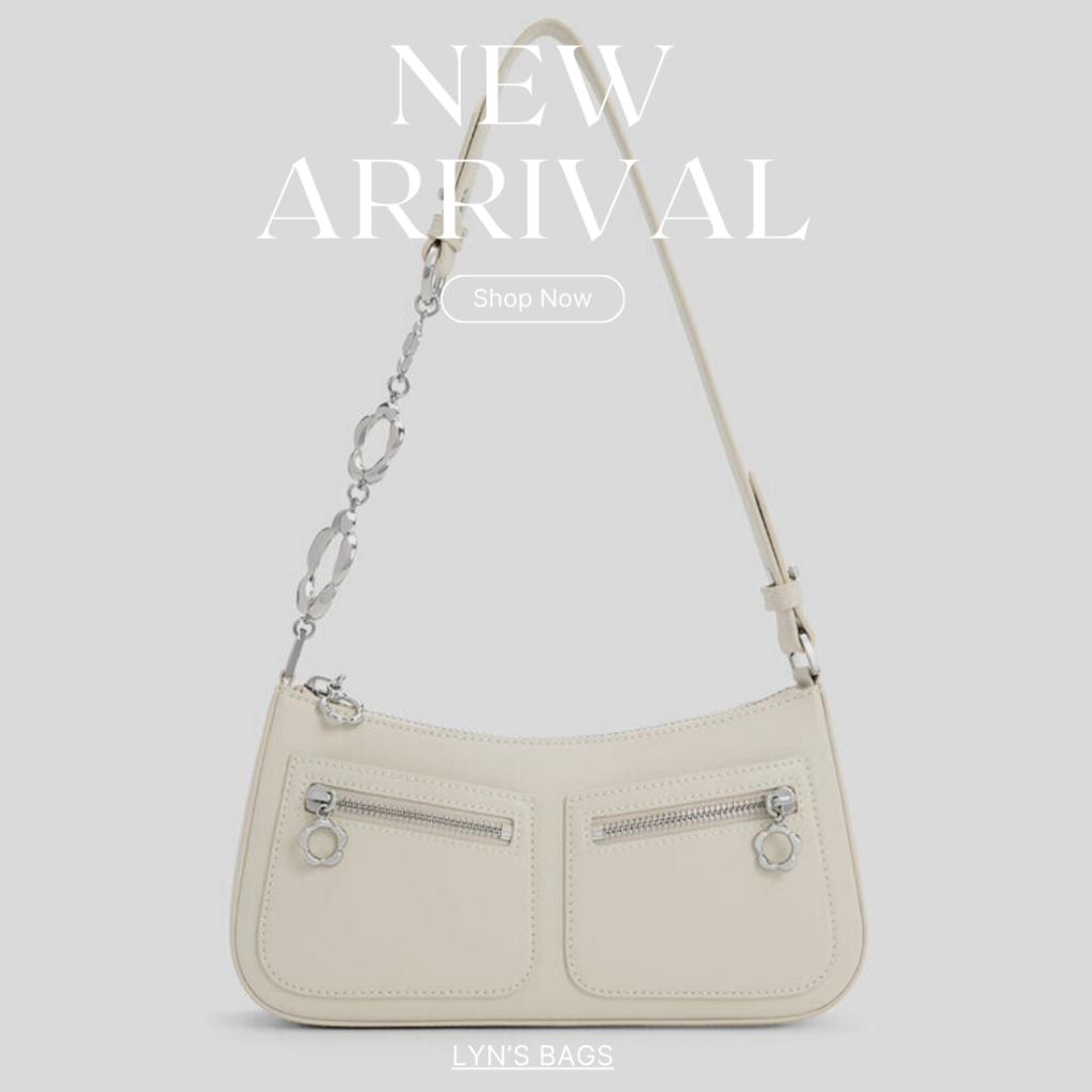 TÚI CÊ KA DÁNG KẸP NÁCH SIZE 24CM SẴN 2 MÀU ĐEN - KEM