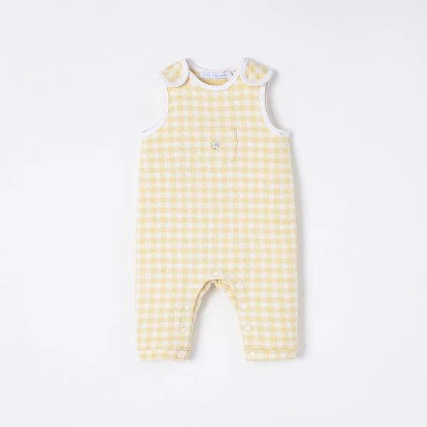 NOUS Set body yếm dài kẻ xanh/ kẻ vàng chần bông 3M 6M 9M 12M